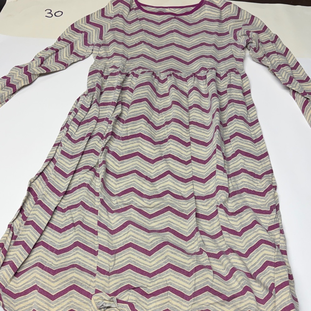 Lands' End Kids Dress - Purple and Cream Chevron